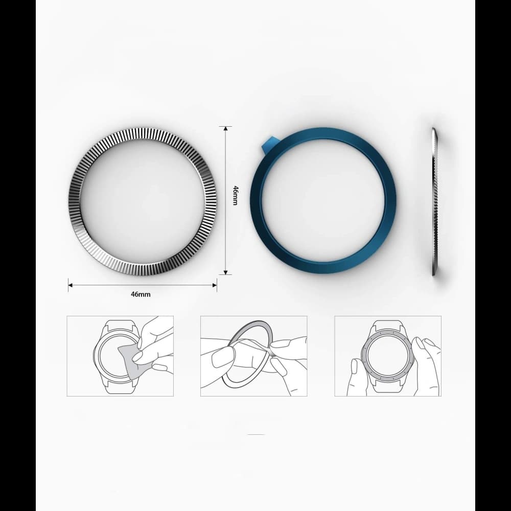 Ringke Bezel Ring Samsung Galaxy Gear S3/Watch 46mm Stainless Steel Silver GW-46-12 - 6