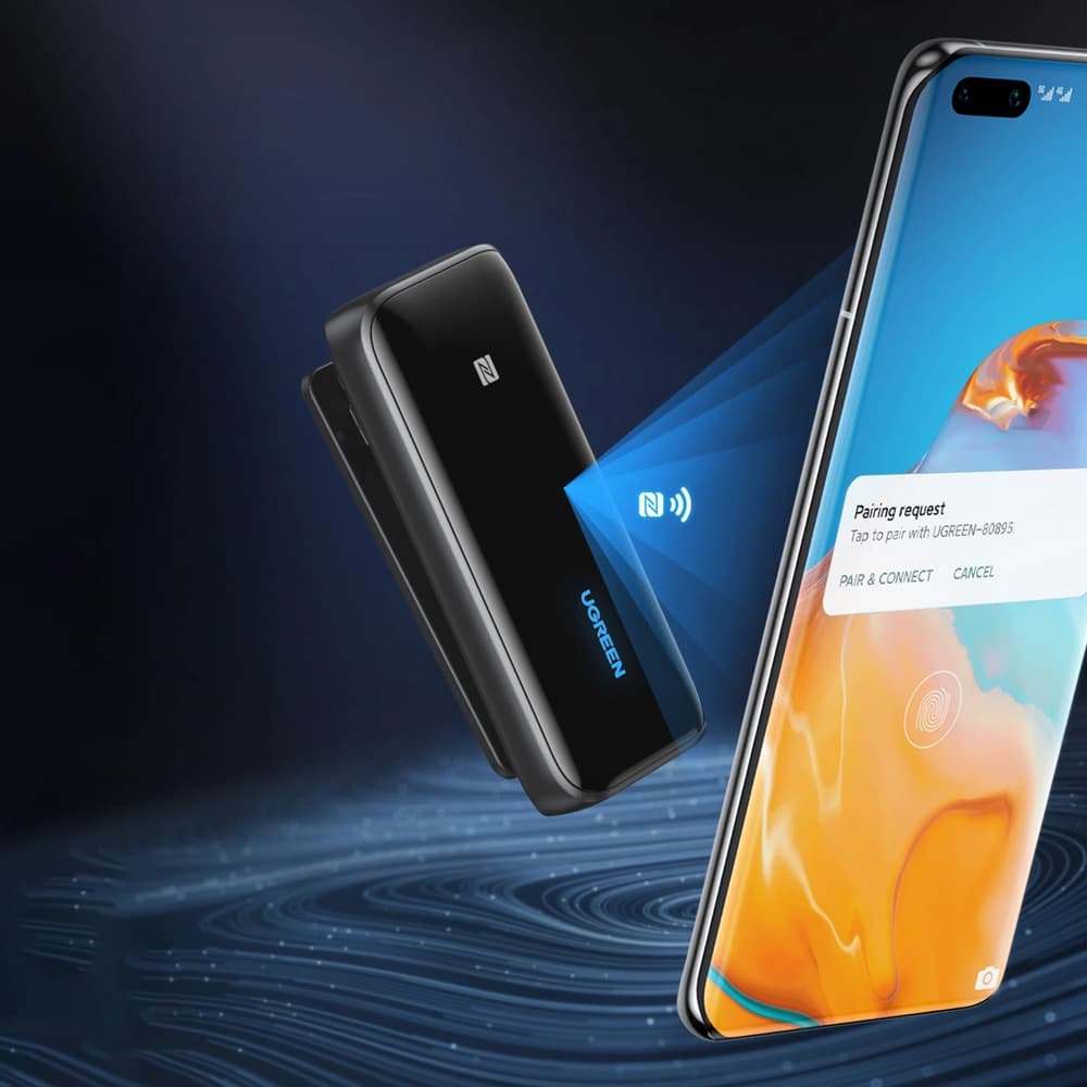 UGREEN CM402 Bluetooth 5.0 audio receiver aptX HD DAC SBC 3.5mm mini headphone jack sound card black - 5