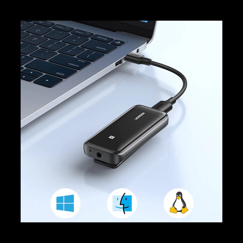 UGREEN CM402 Bluetooth 5.0 audio receiver aptX HD DAC SBC 3.5mm mini headphone jack sound card black - 20