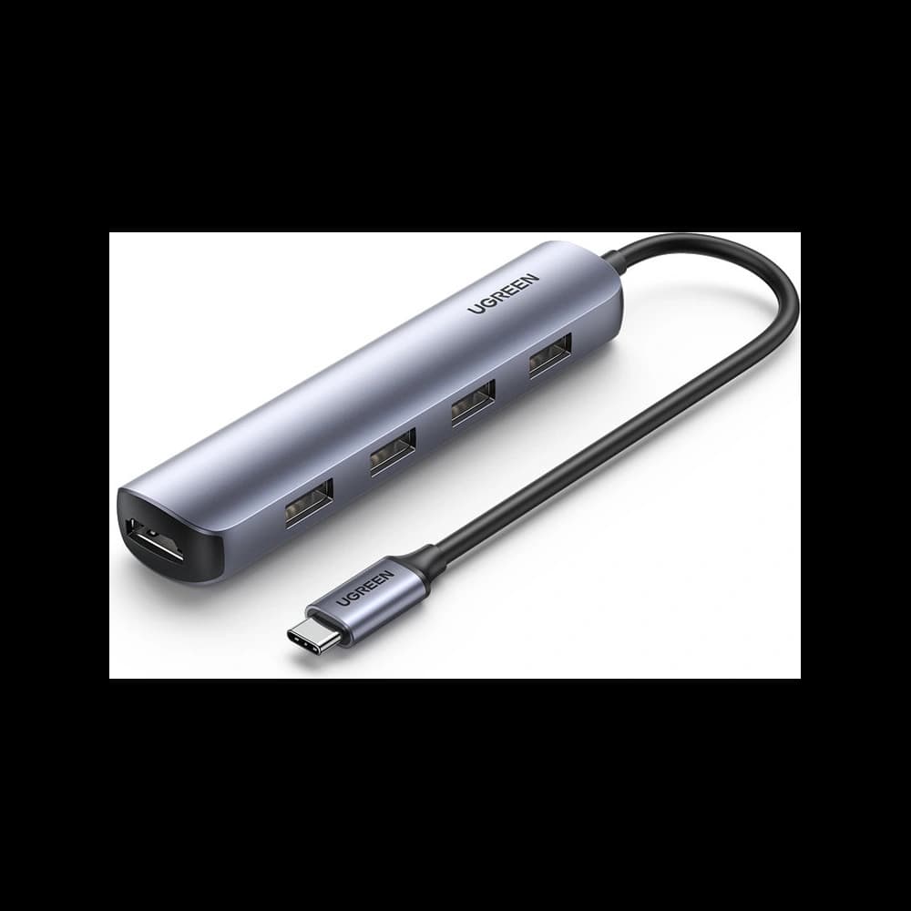 UGREEN CM417 adapter USB Type C - HDMI / 4 x USB gray - 1