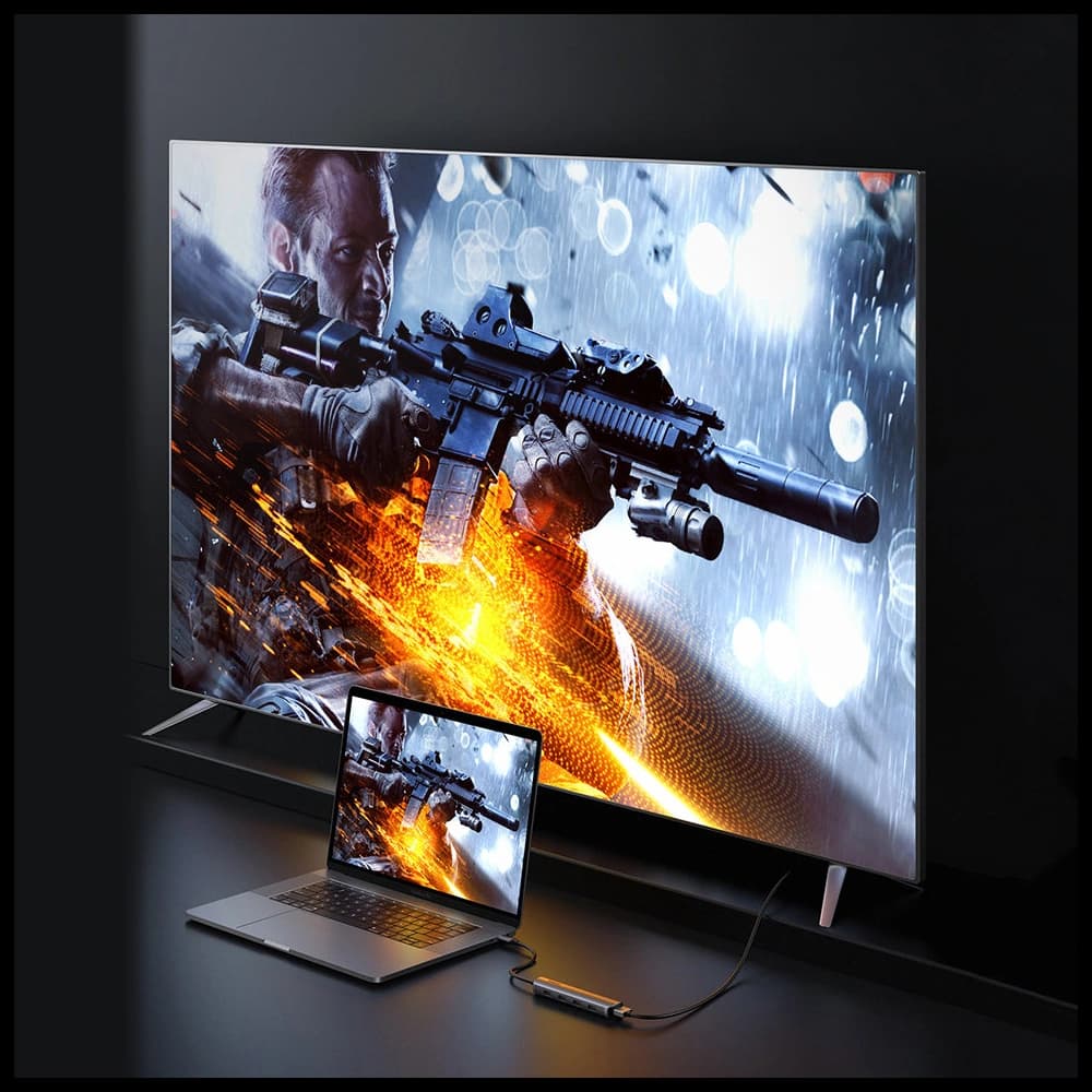 UGREEN CM417 adapter USB Type C - HDMI / 4 x USB gray - 3