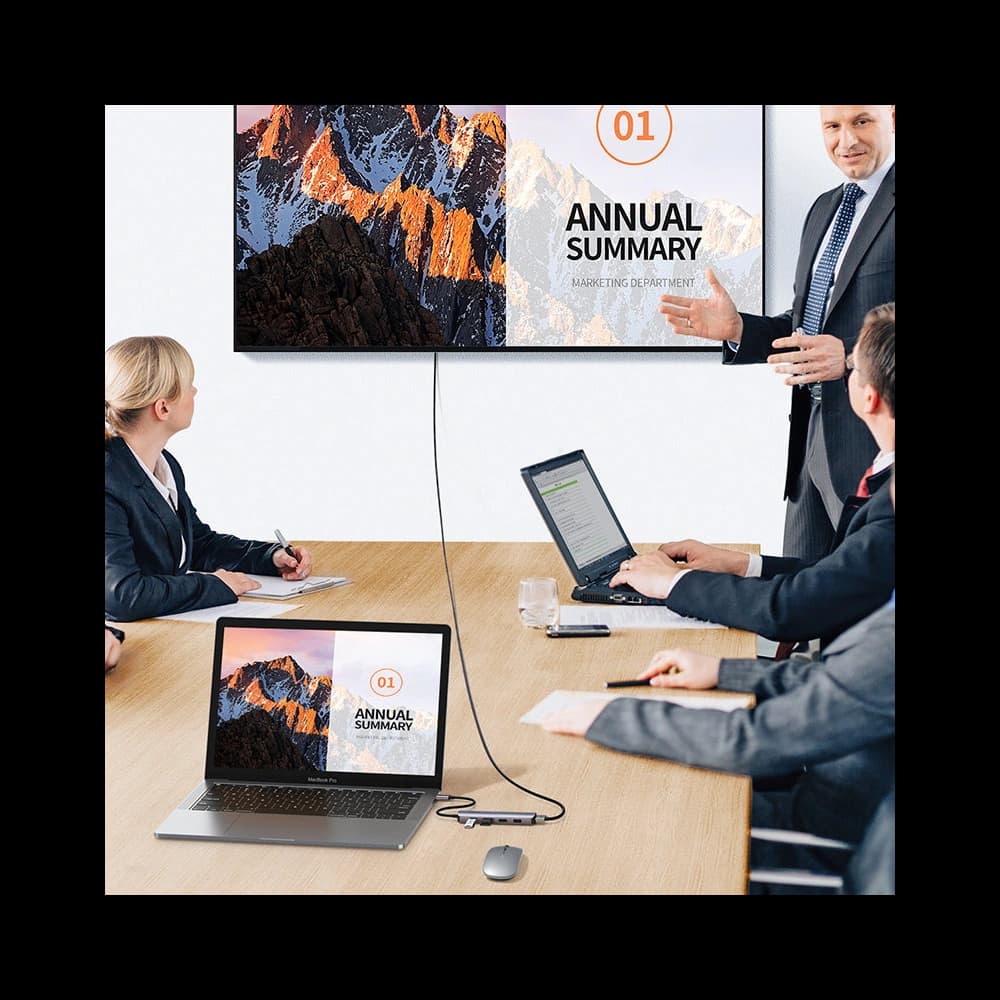 UGREEN CM417 adapter USB Type C - HDMI / 4 x USB gray - 4