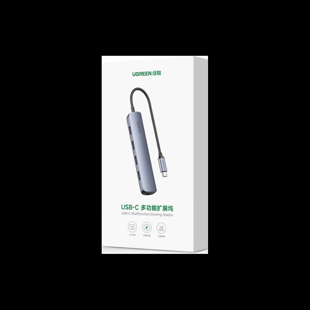 UGREEN CM417 adapter USB Type C - HDMI / 4 x USB gray - 5