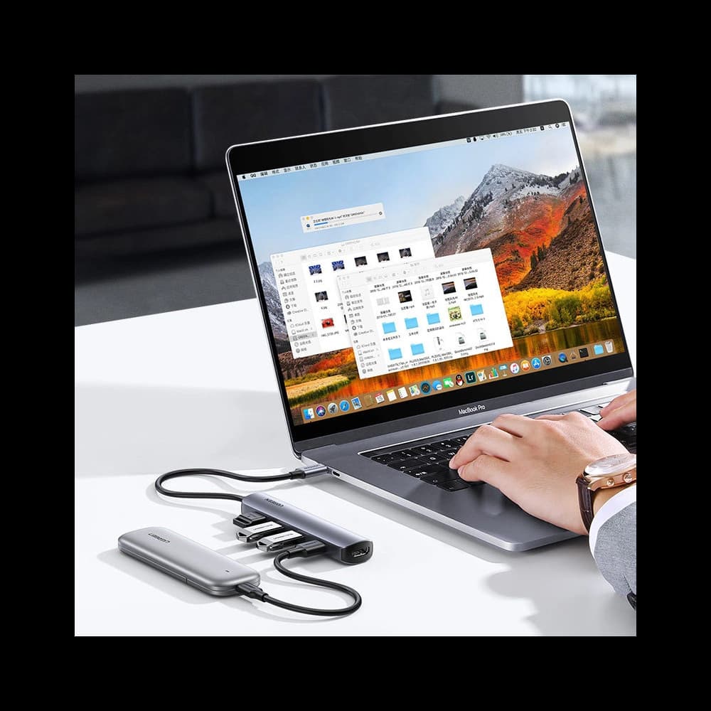 UGREEN CM417 adapter USB Type C - HDMI / 4 x USB gray - 6