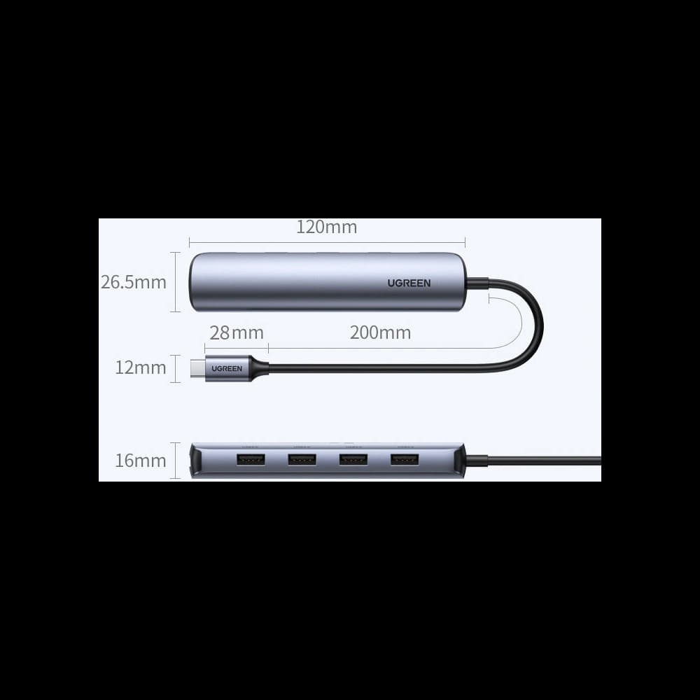 UGREEN CM417 adapter USB Type C - HDMI / 4 x USB gray - 13