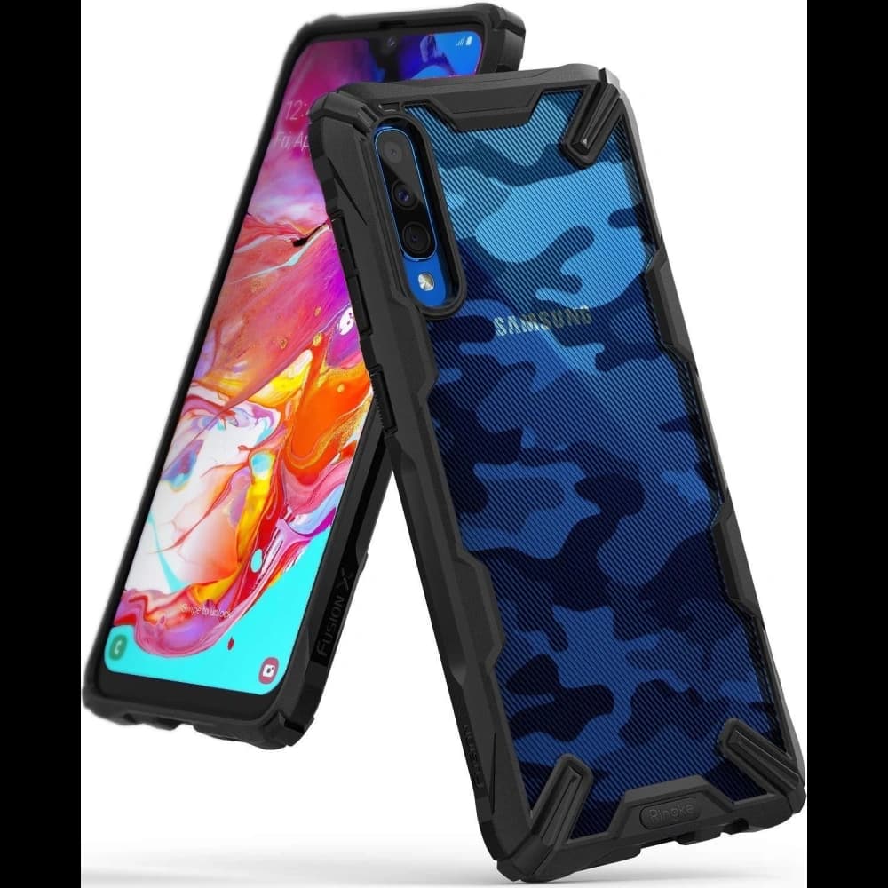 Ringke Fusion-X Design Samsung Galaxy A70 Camo (Moro) Black - 1