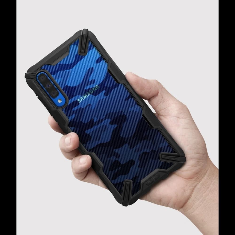 Ringke Fusion-X Design Samsung Galaxy A70 Camo (Moro) Black - 6