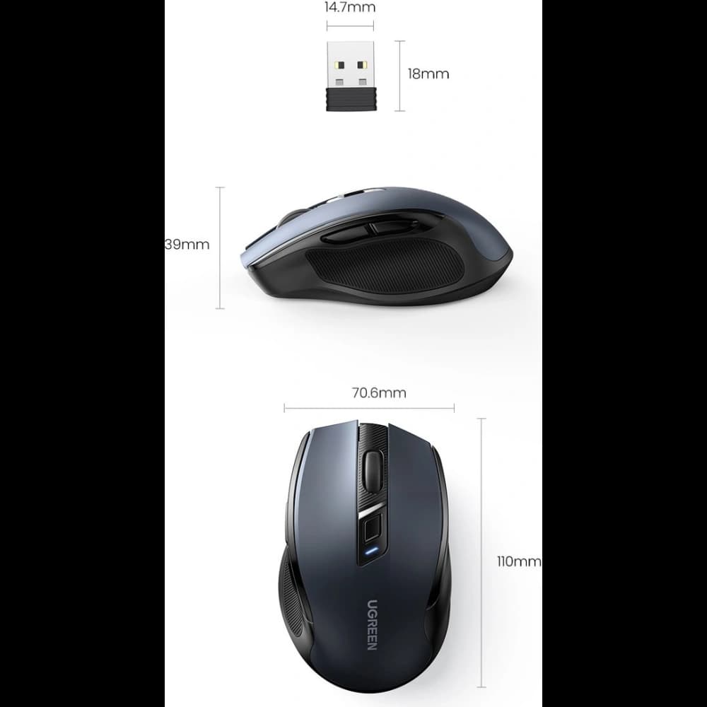UGREEN MU006 USB optical wireless mouse 2.4GHz 4000DPI black - 19