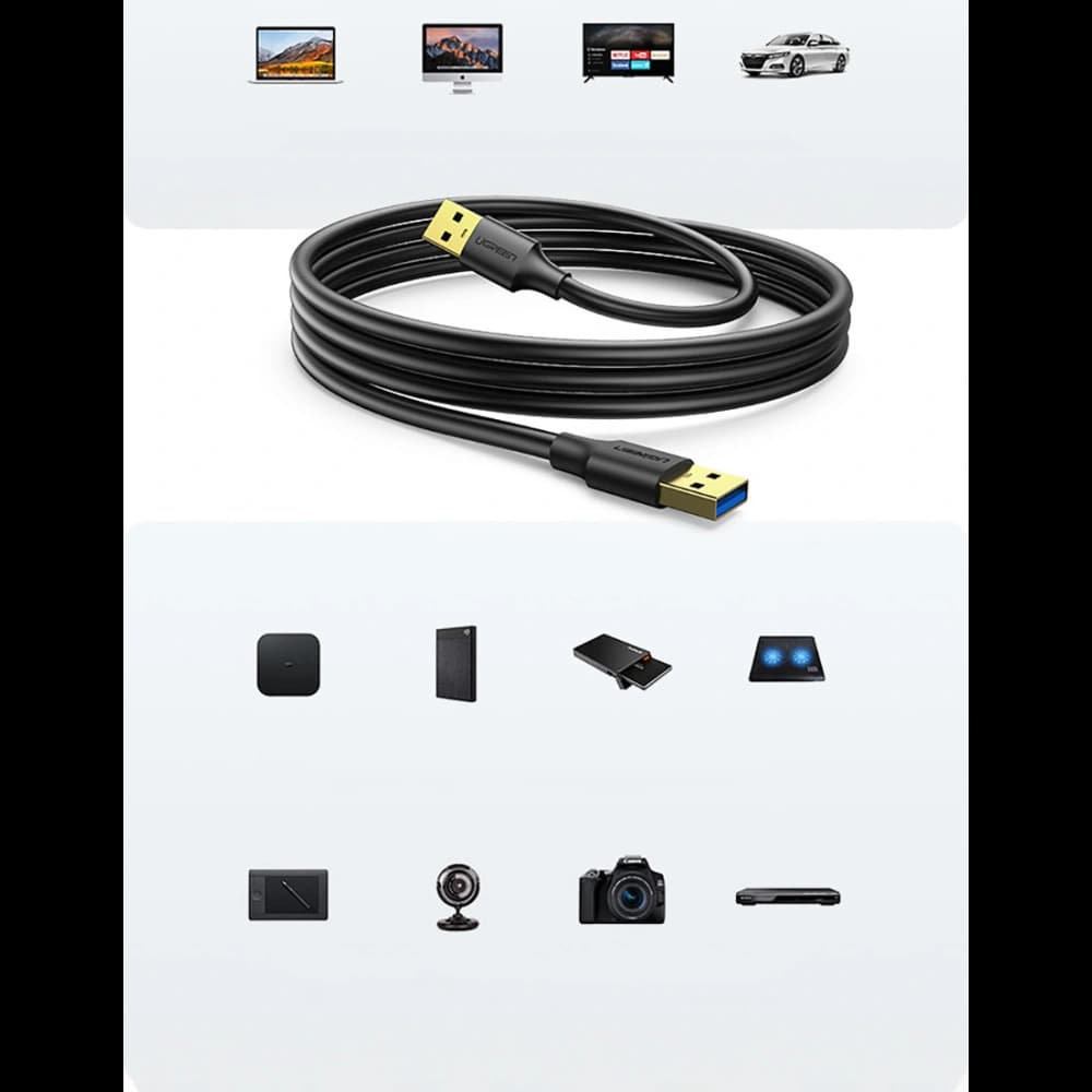 UGREEN US128 USB 3.2 Gen 1 3m schwarzes Kabel - 7