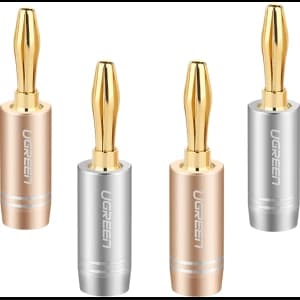 Aluminium-Audio-Stecker UGREEN AV149, vergoldet, mehrfarbig, Bananenstecker [4 pack]