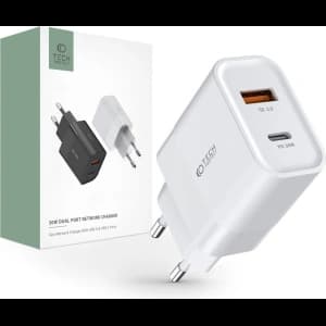 Tech-Protect C30W 2-port Network Charger PD 30W QC 3.0 White
