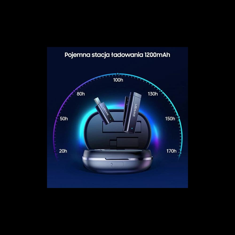 Kabelloses Ansteckmikrofon USAMS ENC 2.4G Wireless Lavalier Mikrofon USB-C + 2x Adapter ZB247MKF01 - 8