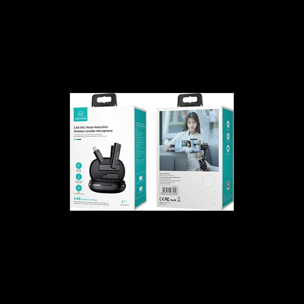 Kabelloses Ansteckmikrofon USAMS ENC 2.4G Wireless Lavalier Mikrofon USB-C + 2x Adapter ZB247MKF01 - 10