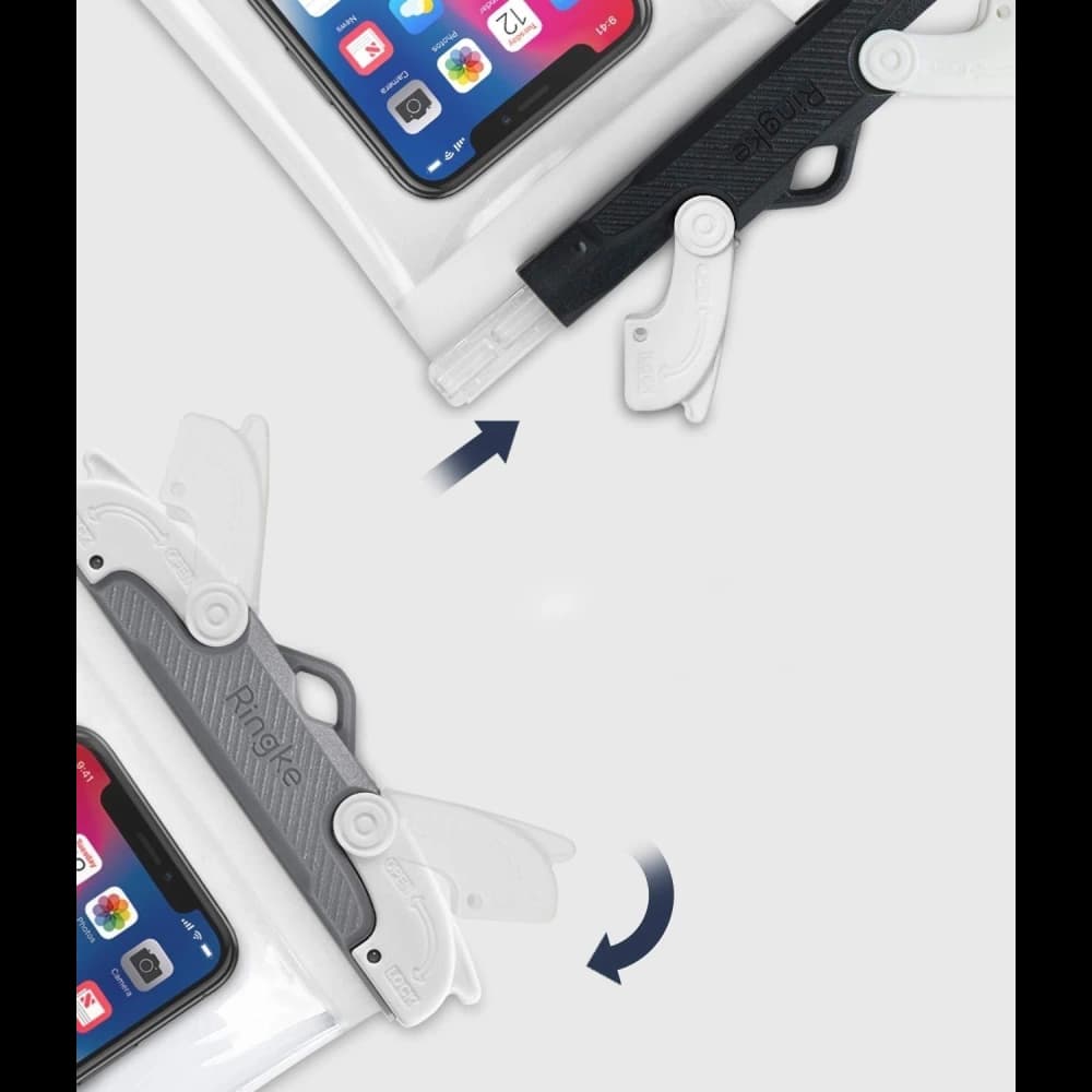 Universelle wasserdichte Hülle Ringke U-Fix Round Gray - 2