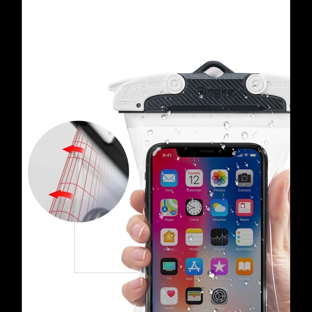 Universelle wasserdichte Hülle Ringke U-Fix Round Gray - 6