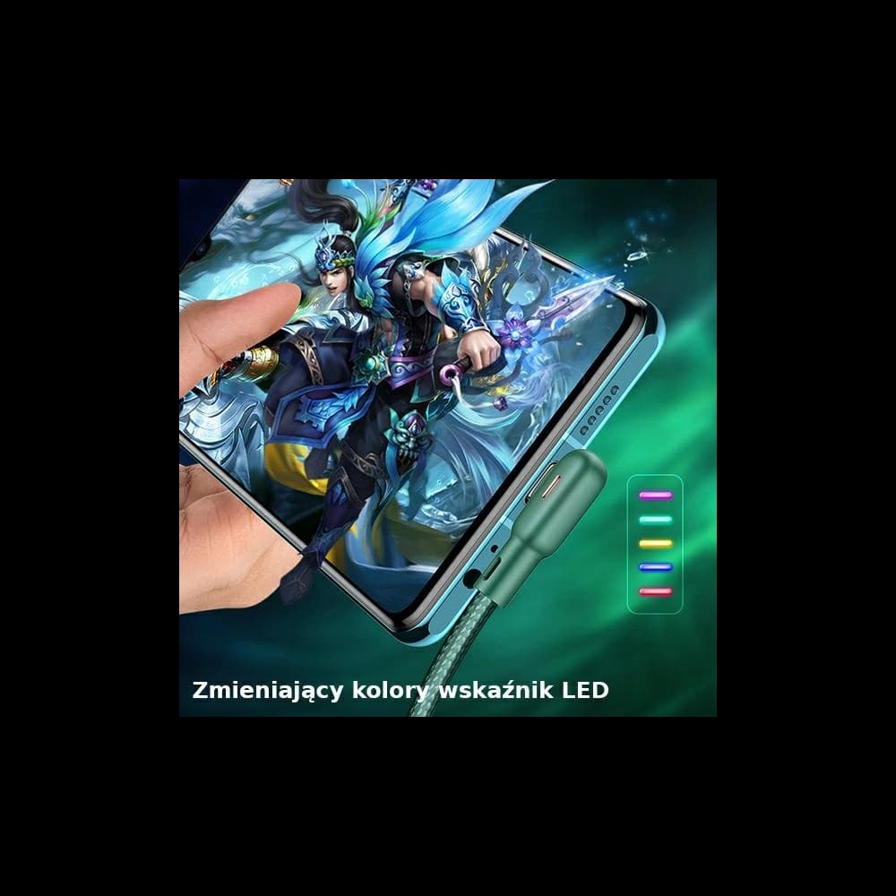 USAMS U57 MicroUSB 1,2m 2A zöld/kábel zöld SJ458USB02 - 3