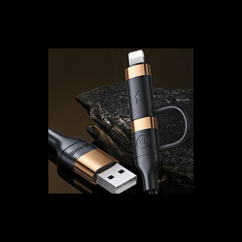 Kabel pleciony USAMS U62 2xUSB-C/USB-A /lightning 1,2m PD Fast Charge czarny/black SJ483USB01 - 3