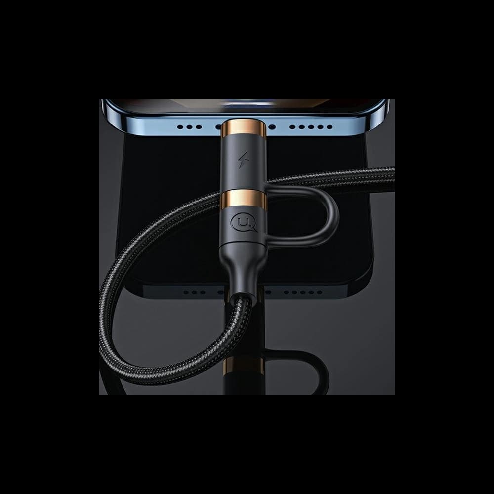 Kabel pleciony USAMS U62 2xUSB-C/USB-A /lightning 1,2m PD Fast Charge czarny/black SJ483USB01 - 5