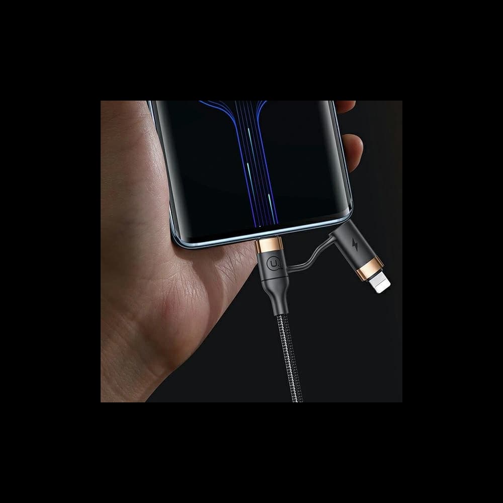 Kabel pleciony USAMS U62 2xUSB-C/USB-A /lightning 1,2m PD Fast Charge czarny/black SJ483USB01 - 6