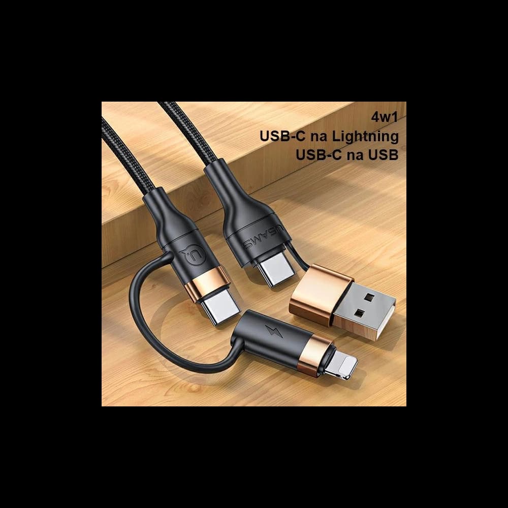 Kabel pleciony USAMS U62 2xUSB-C/USB-A /lightning 1,2m PD Fast Charge czarny/black SJ483USB01 - 8