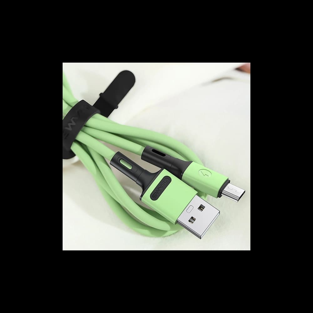 Kabel USAMS U52 microUSB 2A Schnellladung 1m weiß/SJ435USB01 - 4