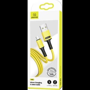 Kabel USAMS U52 microUSB 2A Fast Charge 1m żółty/yellow SJ435USB03