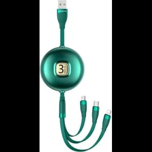 USAMS Cable U69 3in1 1m green (Lightning/microUSB/USB-C) SJ508USB03 (US-SJ508)