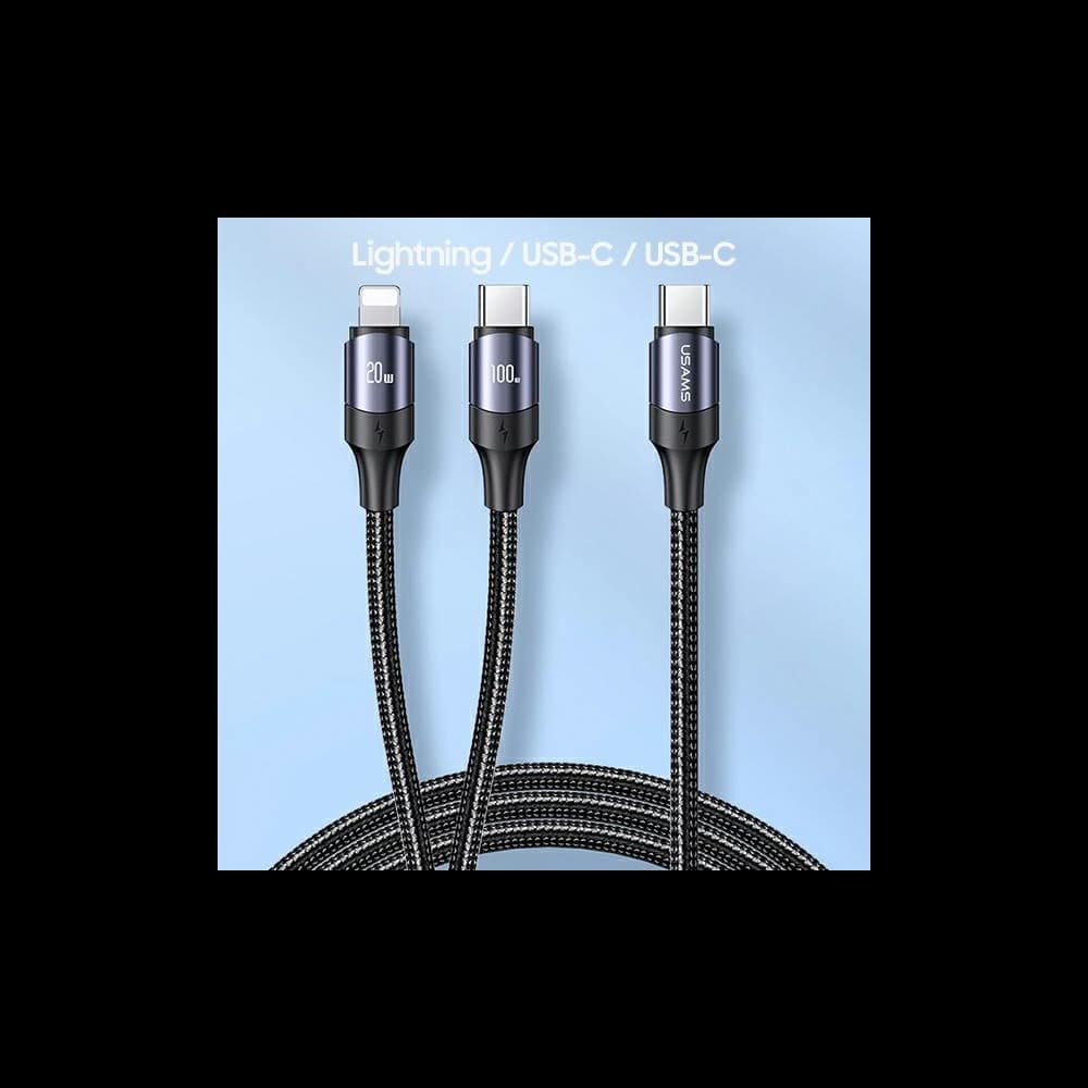 Kabel USAMS U71 USB-C/ Lighning na USB-C 1,2m 100W PD Fast Charge czarny/black SJ550USB01 - 2