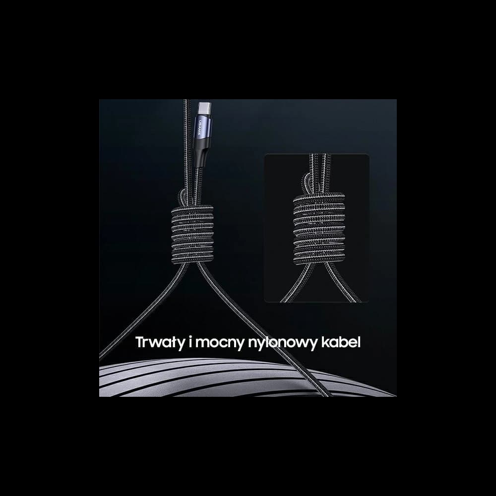 Kabel USAMS U71 USB-C/ Lighning na USB-C 1,2m 100W PD Fast Charge czarny/black SJ550USB01 - 7