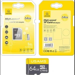 Paměťová karta USAMS 64GB 10C + adaptér ZB119TF01