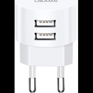 Síťová nabíječka USAMS T20 2xUSB 2,1A kulatá bílá/white Fast Charging CC80TC01