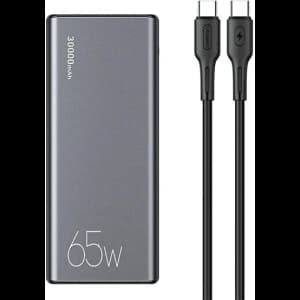 Powerbank USAMS PB59 30000mAh 65W 2xQC3.0+PD Schnellladung schwarz/black CMXLOGTC01 + USB-C-USB-C Kabel