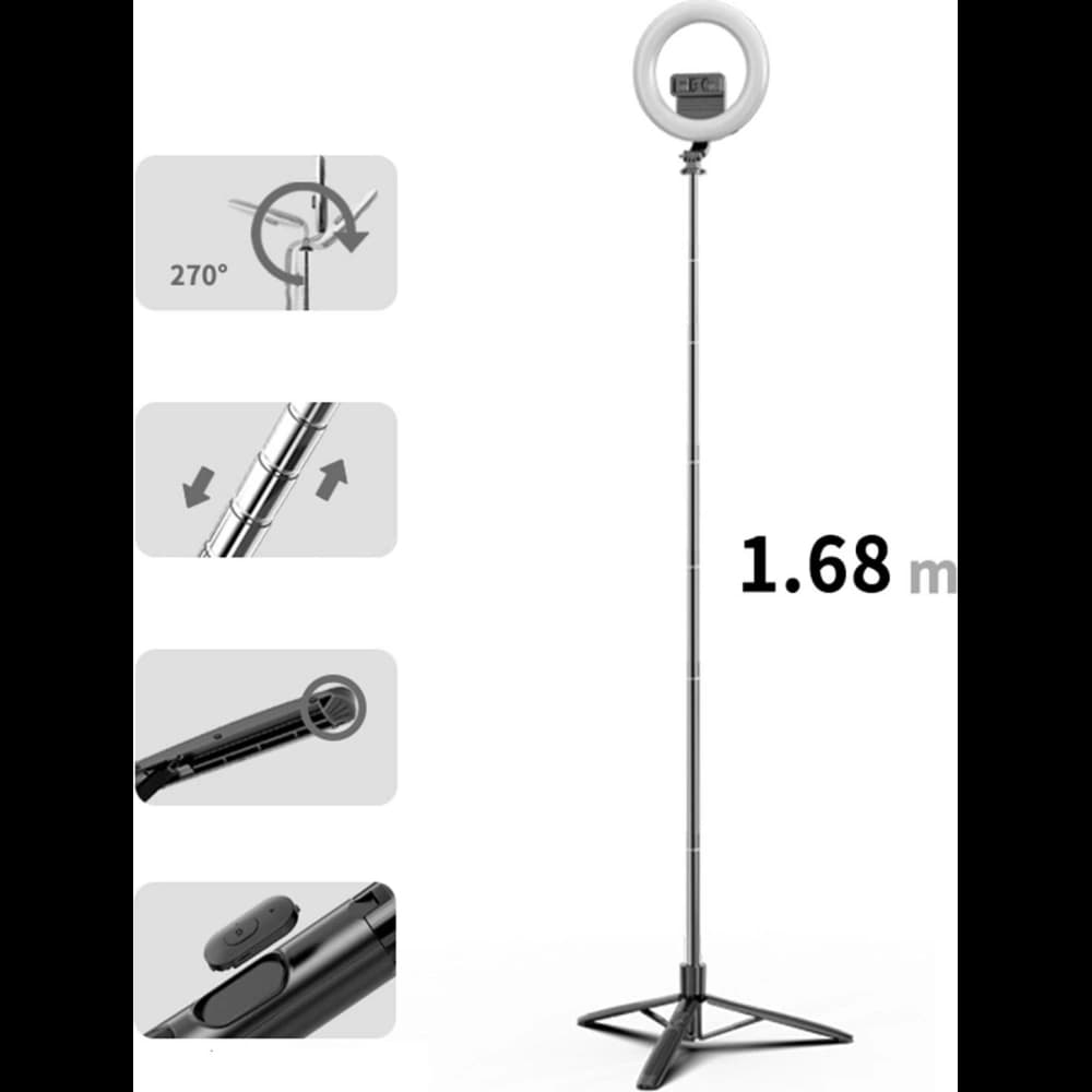 USAMS Stativ für Telefon mit LED-Lampe, schwarz/black ZB241ZJ01 - 2