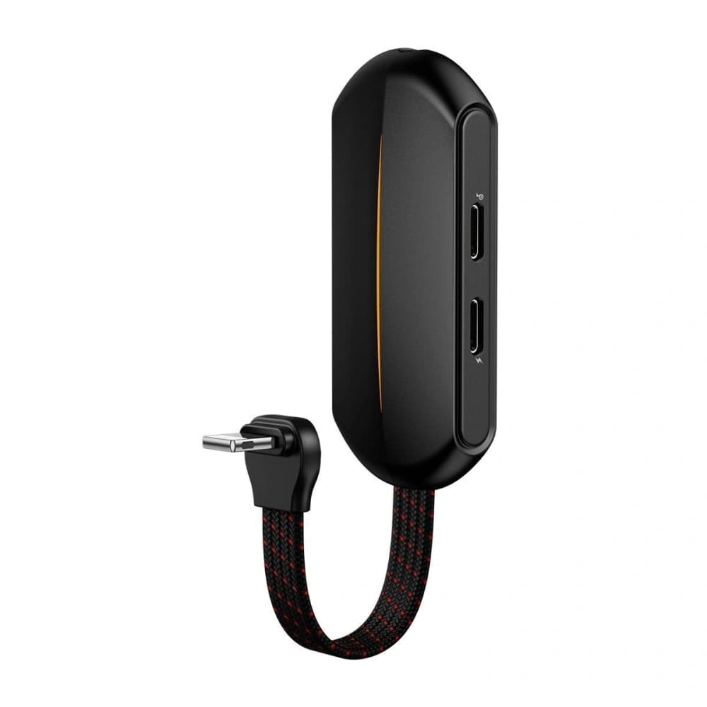 [OUTLET] Audio-Adapter Baseus GAMO L47 Lightning auf Mini Jack 3.5mm und 2x Lightning, RGB, 18W, DAC (schwarz) - 2