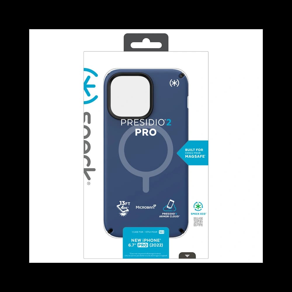 Case Speck Presidio2 Pro MagSafe MICROBAN Apple iPhone 14 Pro Max (Küstenblau / Schwarz / Weiß) - 10
