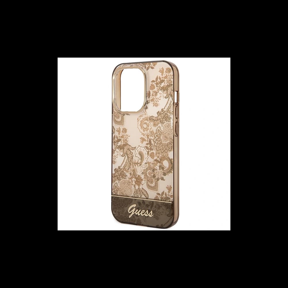 Etui Guess GUHCP14LHGPLHC Apple iPhone 14 Pro ochre hardcase Porcelain Collection - 6