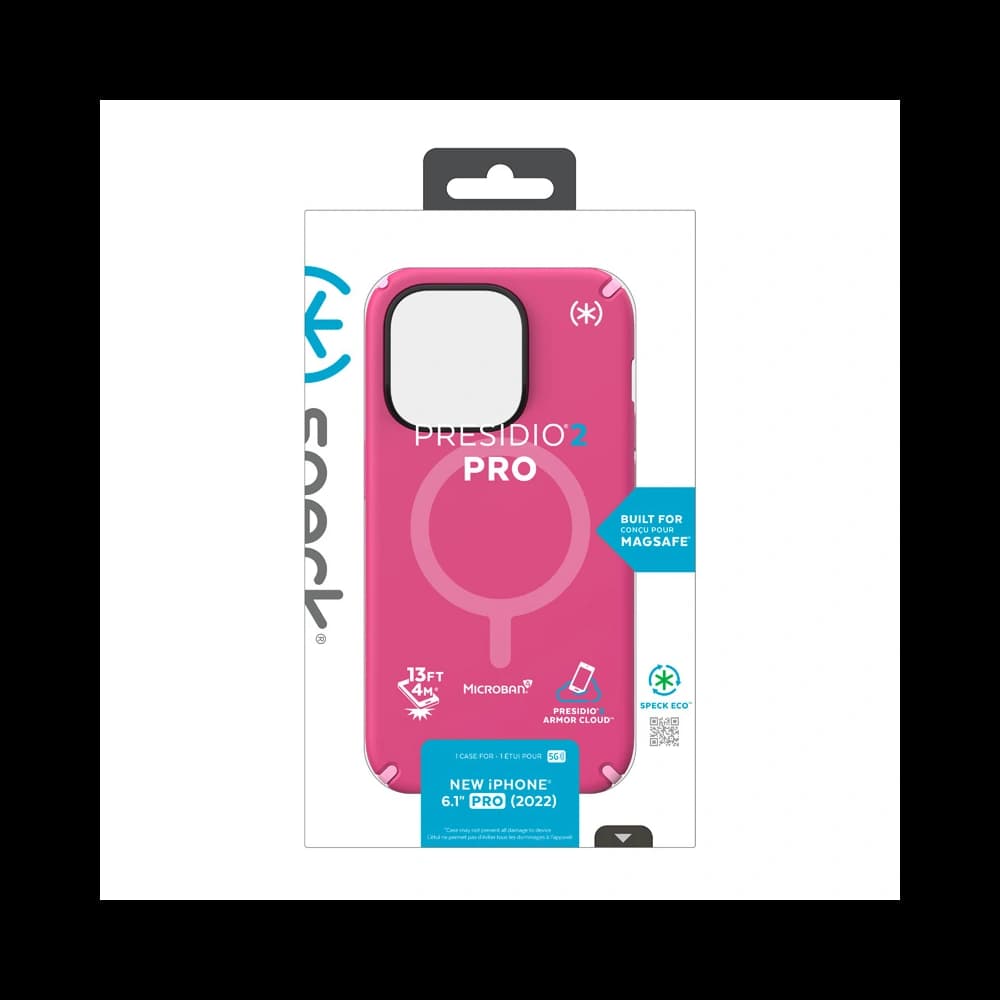 Etui Speck Presidio2 Pro MagSafe MICROBAN Apple iPhone 14 Pro (Digitalpink / Blossompink / White) - 10
