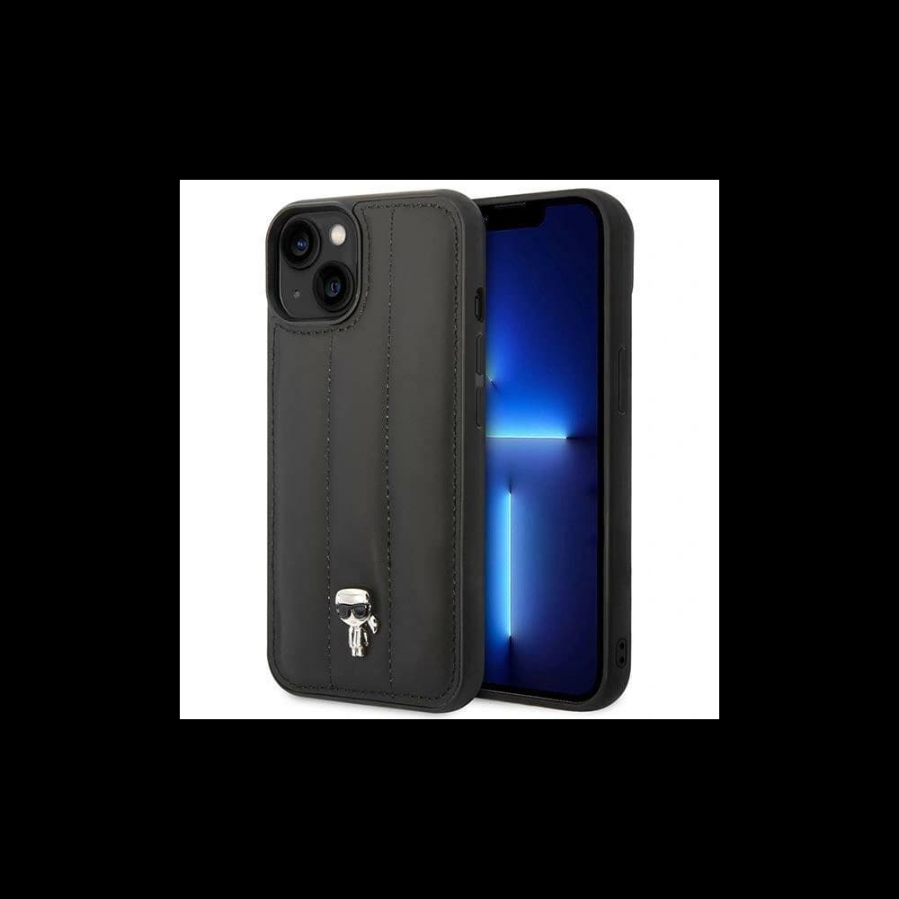 Case Karl Lagerfeld KLHCP14MPSQPK Apple iPhone 14 Plus / 15 Plus Hardcase schwarz/black Puffy Ikonik Pin - 1