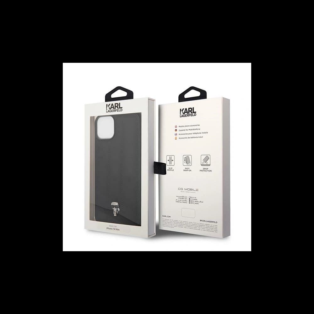 Case Karl Lagerfeld KLHCP14MPSQPK Apple iPhone 14 Plus / 15 Plus Hardcase schwarz/black Puffy Ikonik Pin - 8