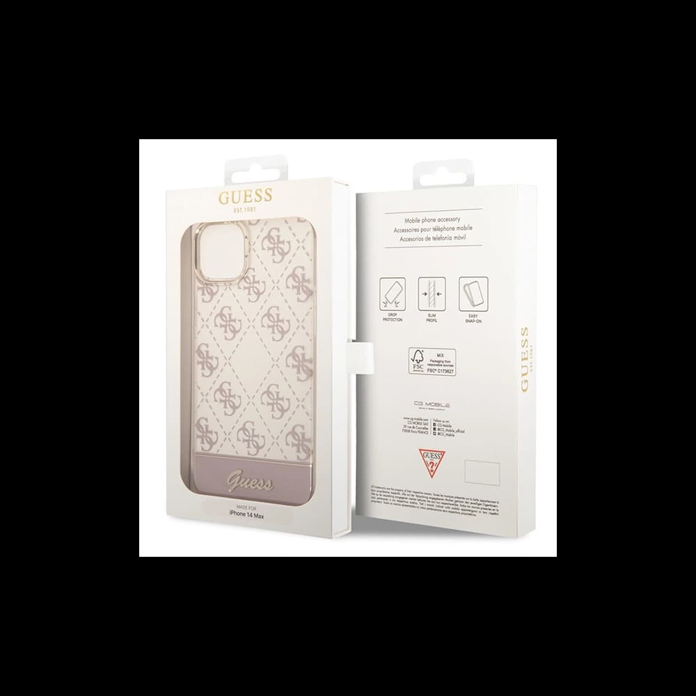 Etui Guess GUHCP14MHG4MHP Apple iPhone 14 Plus / 15 Plus różowy/pink hardcase 4G Pattern Script - 8