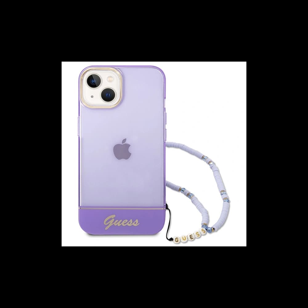 Etui Guess GUHCP14SHGCOHU Apple iPhone 14 fioletowy/purple hardcase Translucent Pearl Strap - 2