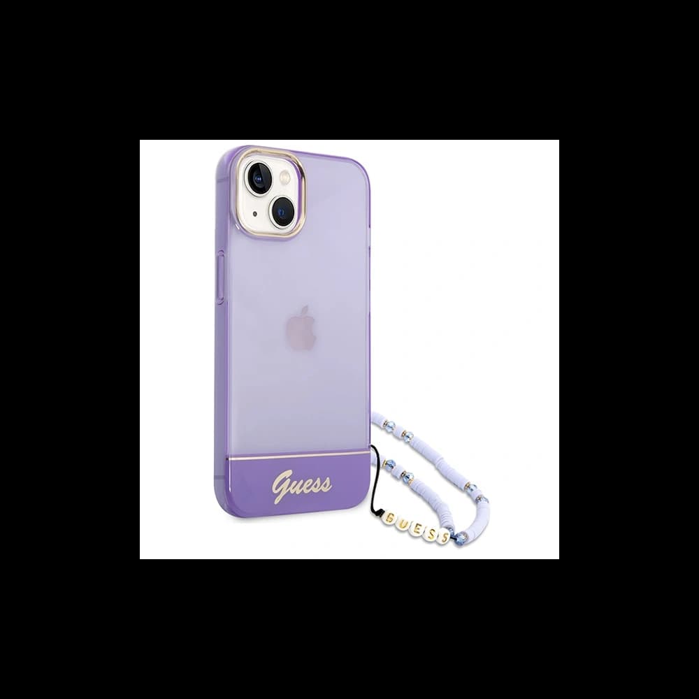 Etui Guess GUHCP14SHGCOHU Apple iPhone 14 fioletowy/purple hardcase Translucent Pearl Strap - 3