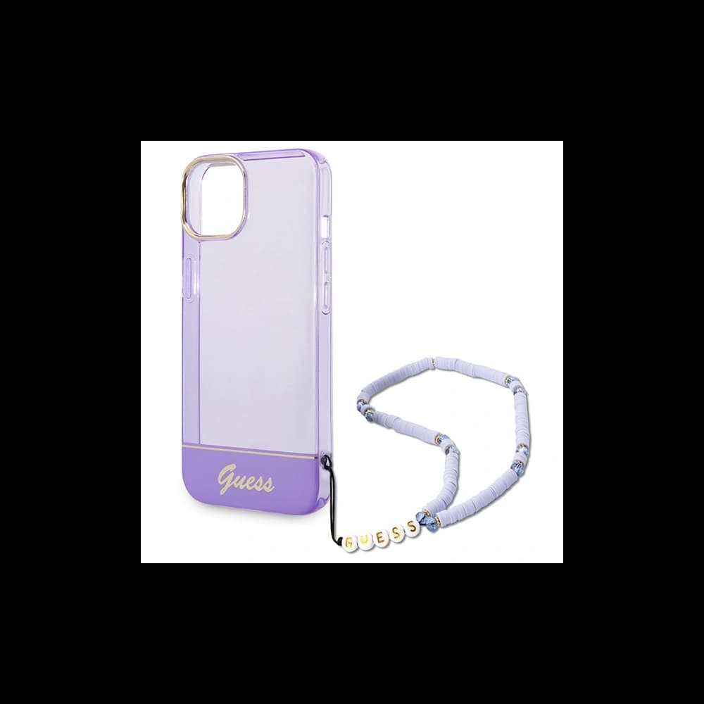 Etui Guess GUHCP14SHGCOHU Apple iPhone 14 fioletowy/purple hardcase Translucent Pearl Strap - 5