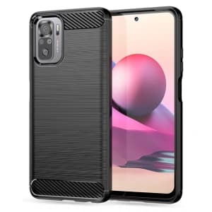 Case Tech-Protect TPUCarbon POCO M5s/Redmi Note 10/10s Schwarz