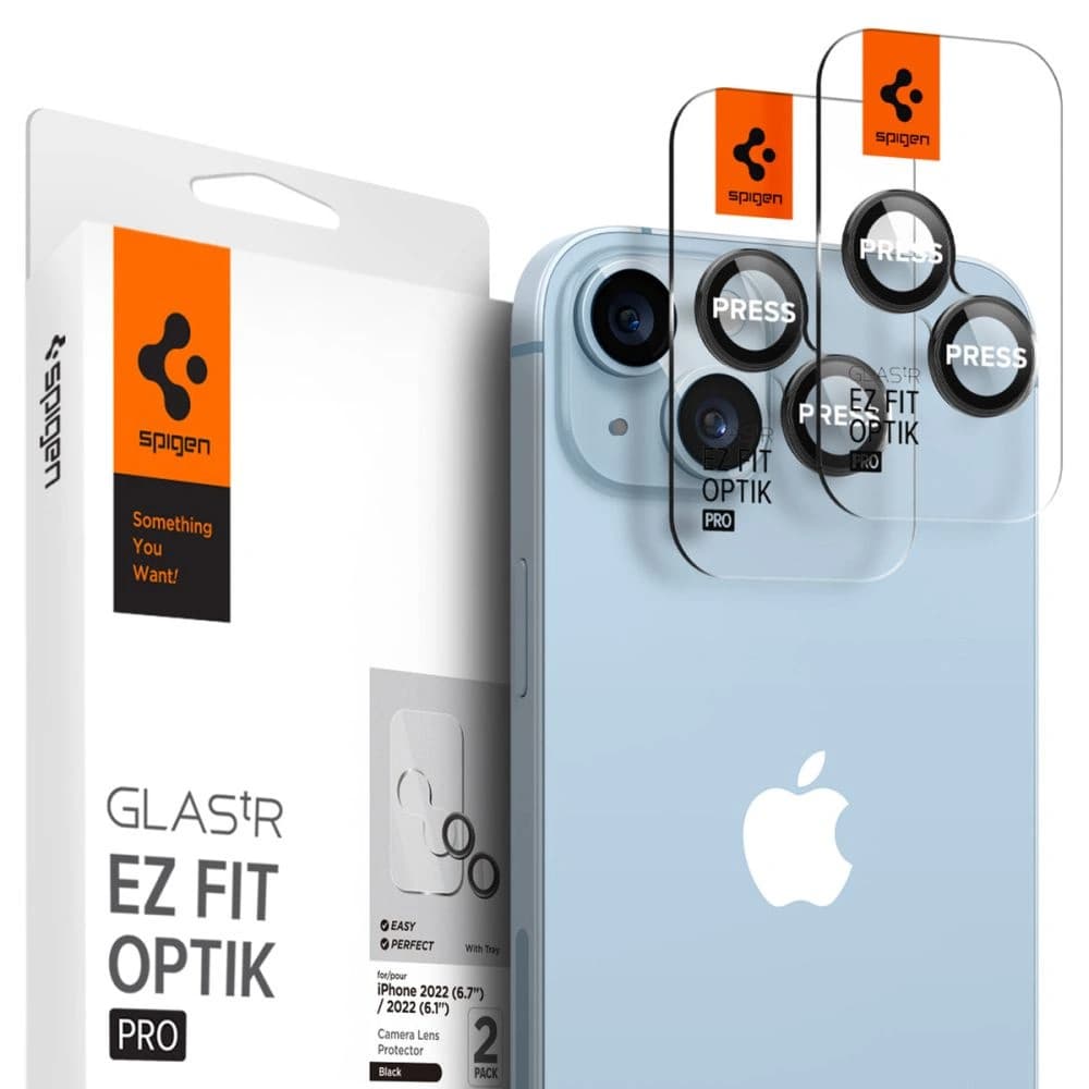 Spigen Optik.tr ez Fit Camera Protector Apple iPhone 14/14 Plus Black [2 PACK] - 1