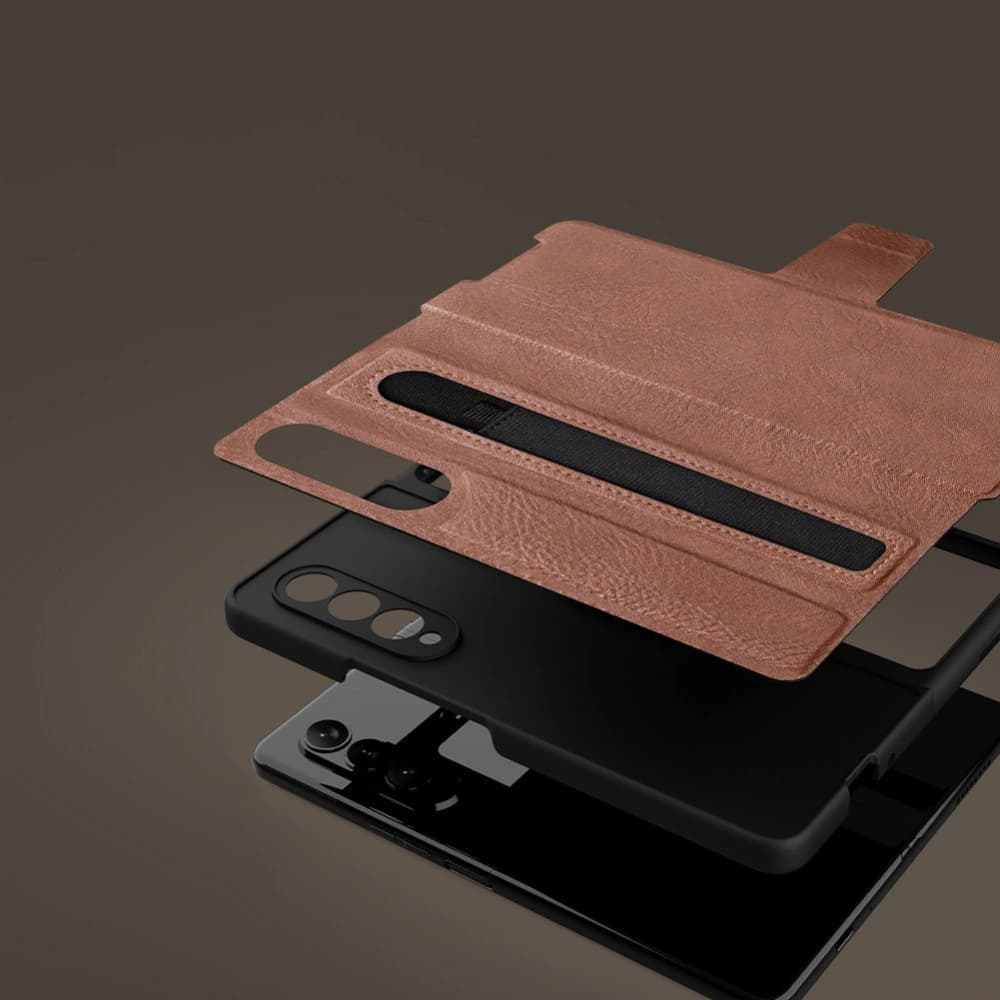 Etui Nillkin Aoge Leather Samsung Galaxy Z Fold 3 hnědý - 10