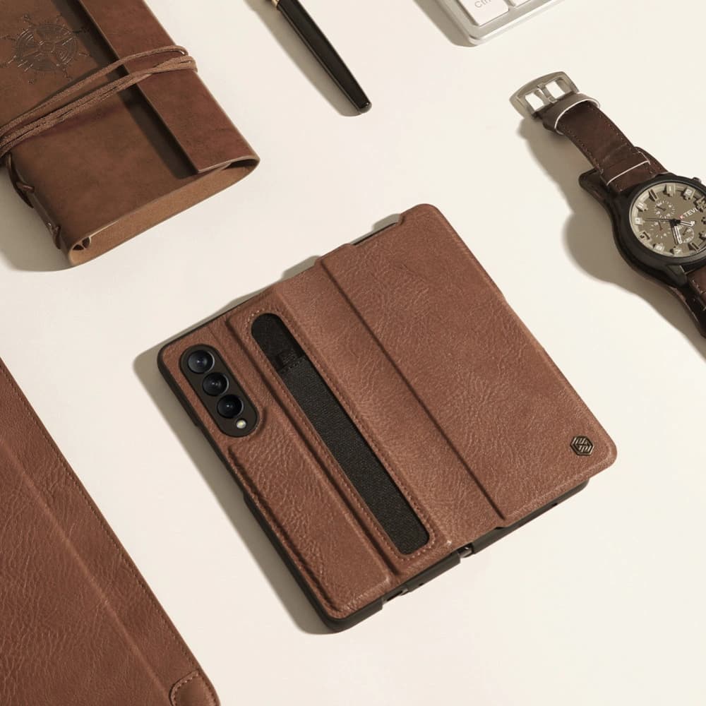 Etui Nillkin Aoge Leather Samsung Galaxy Z Fold 3 hnědý - 15