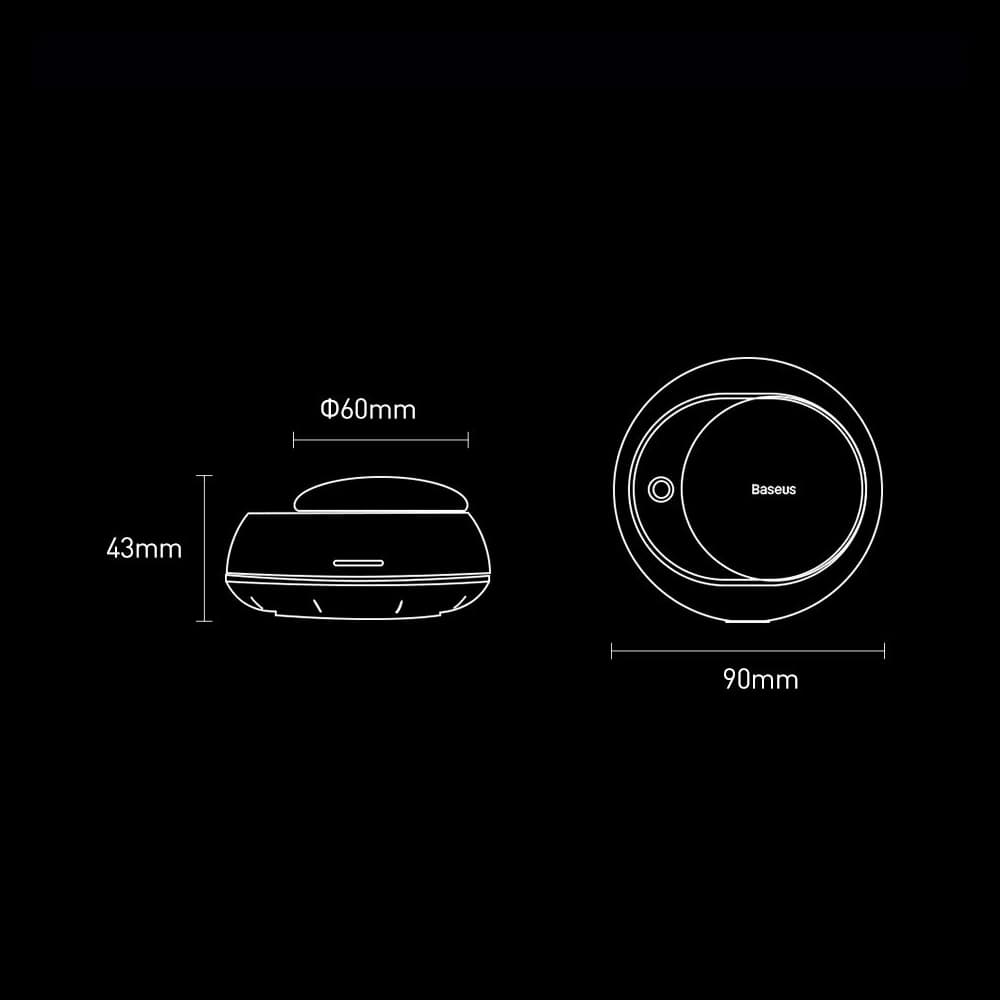 Auto-Lufterfrischer Baseus + 2 Nachfüllungen (Freesie + Glocke) + 1m schwarzes USB-C-Kabel - 22