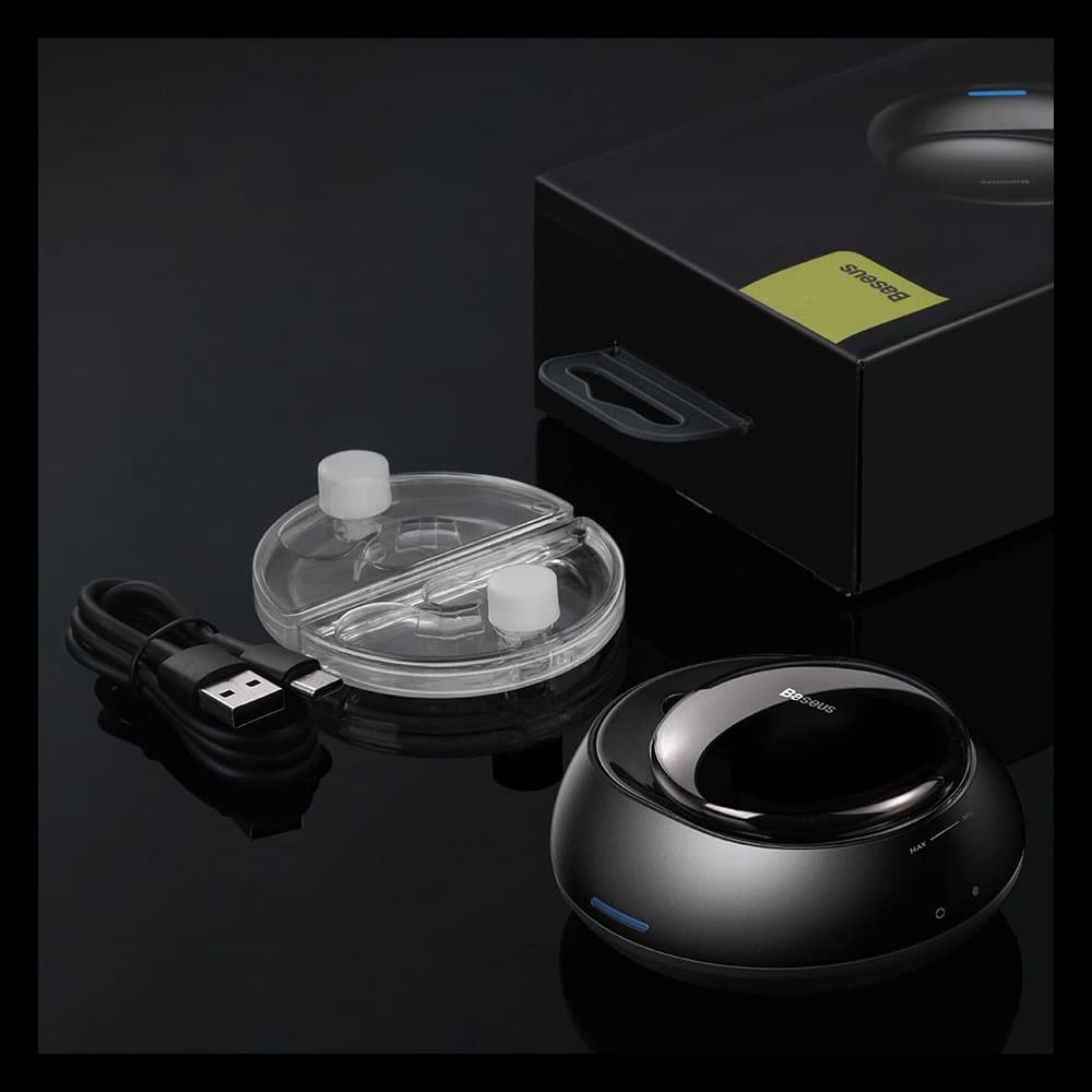 Auto-Lufterfrischer Baseus + 2 Nachfüllungen (Freesie + Glocke) + 1m schwarzes USB-C-Kabel - 23