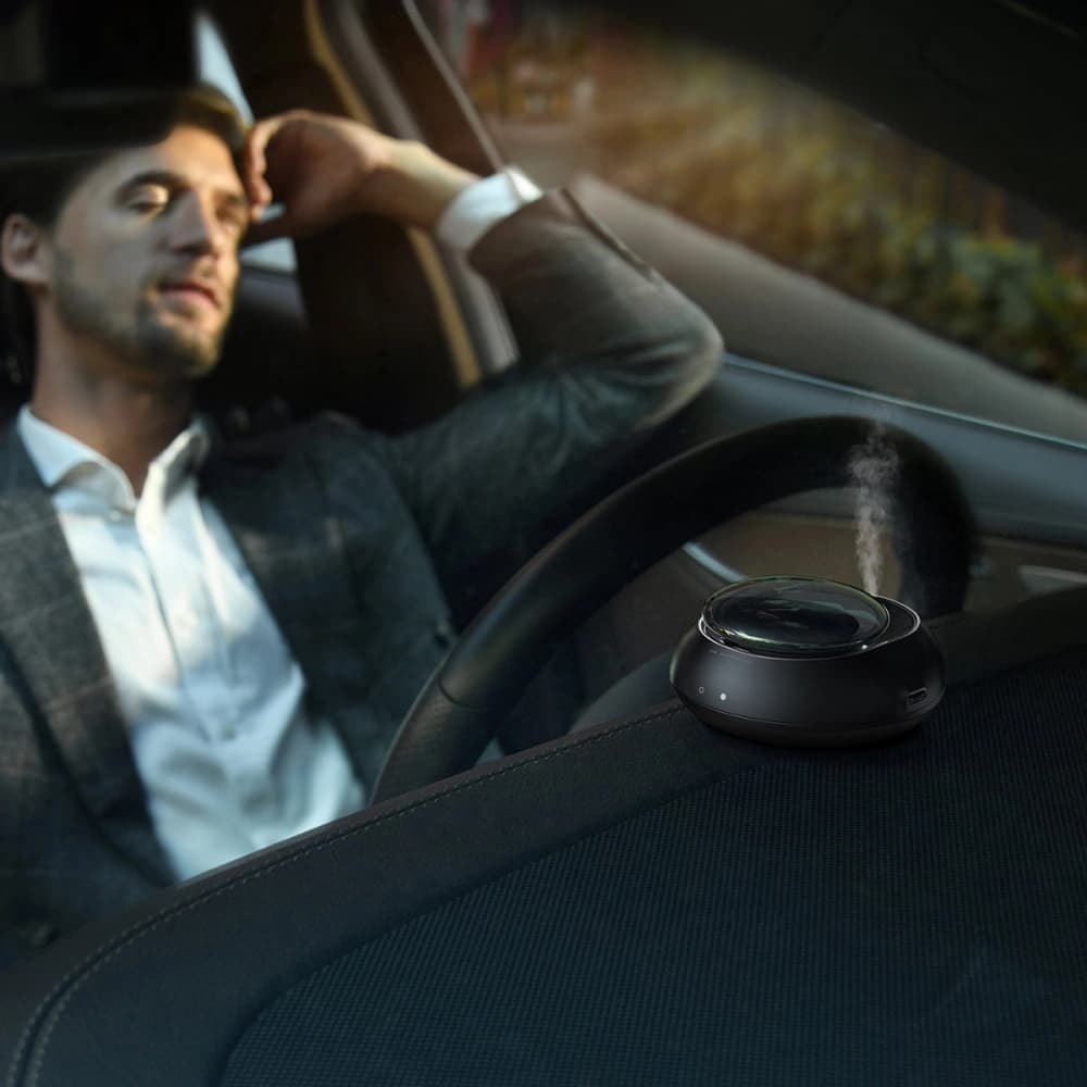 Auto-Lufterfrischer Baseus + 2 Nachfüllungen (Freesie + Basilikum mit Mandarine) + 1m schwarzes USB-C-Kabel - 8